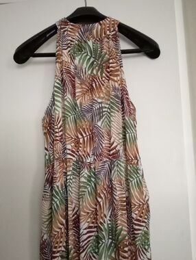XL Long Maxi Sleeveless Halter Neck Summer Vacation Dress (No Belt)
